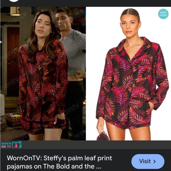 REVOLVE Plush brand Palm 3-piece pajama short set BNWT Sold-out online! - Picture 1 of 6